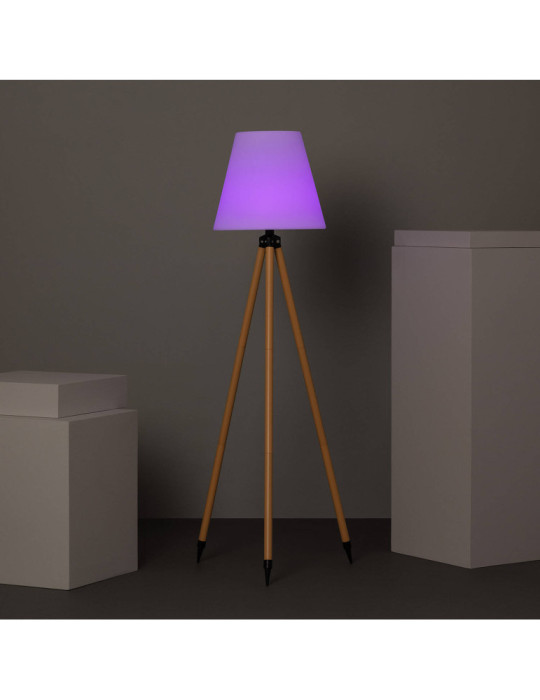 Lampadaire LED Extérieur Solaire Métal RGB Kefre avec Batterie USB Rechargeable