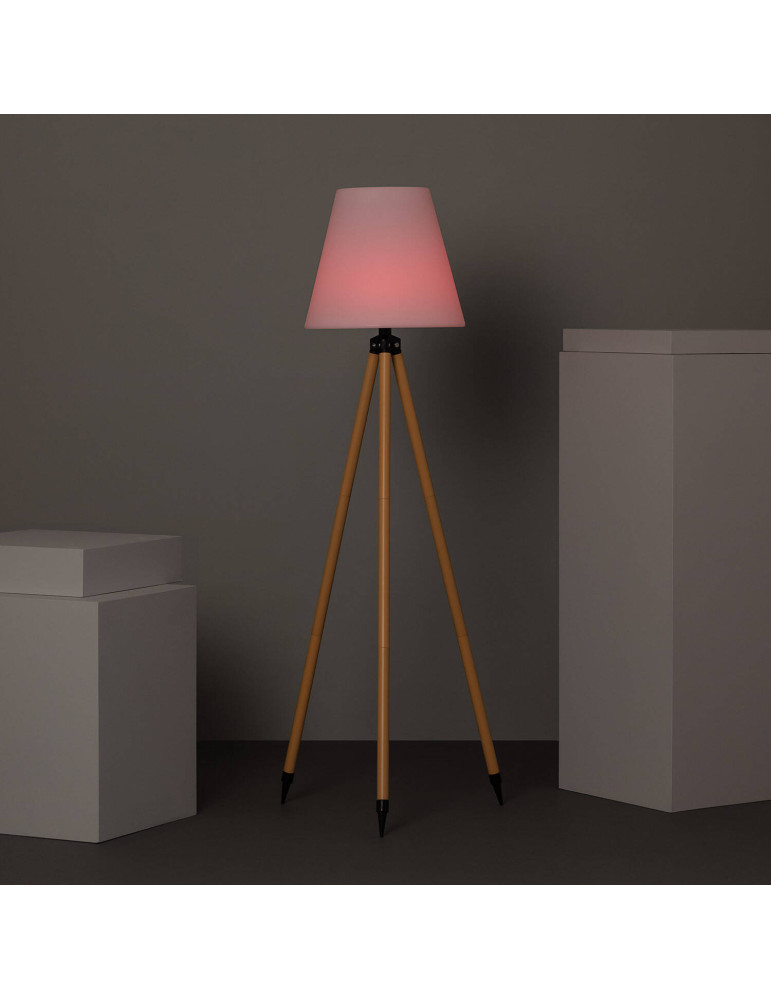 Lampadaire LED Extérieur Solaire Métal RGB Kefre avec Batterie USB Rechargeable