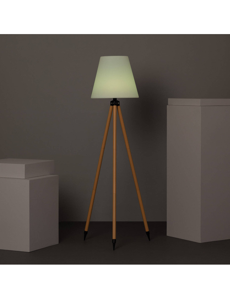 Lampadaire LED Extérieur Solaire Métal RGB Kefre avec Batterie USB Rechargeable