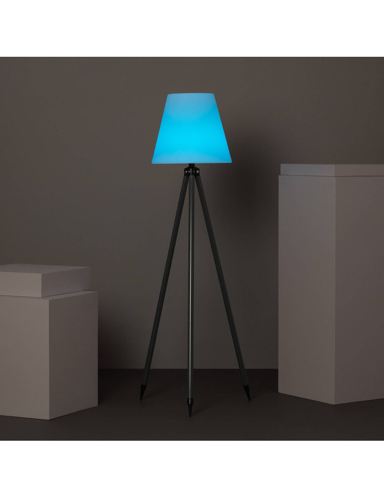 Lampadaire LED Extérieur Solaire Métal RGB Kefre avec Batterie USB Rechargeable