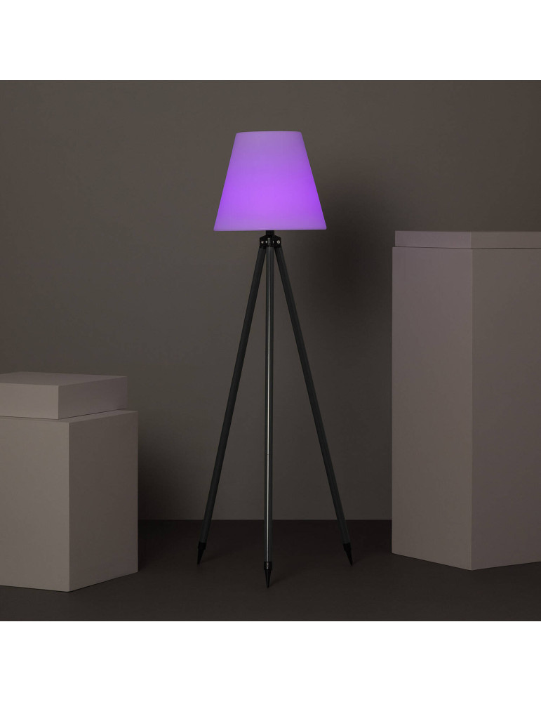 Lampadaire LED Extérieur Solaire Métal RGB Kefre avec Batterie USB Rechargeable