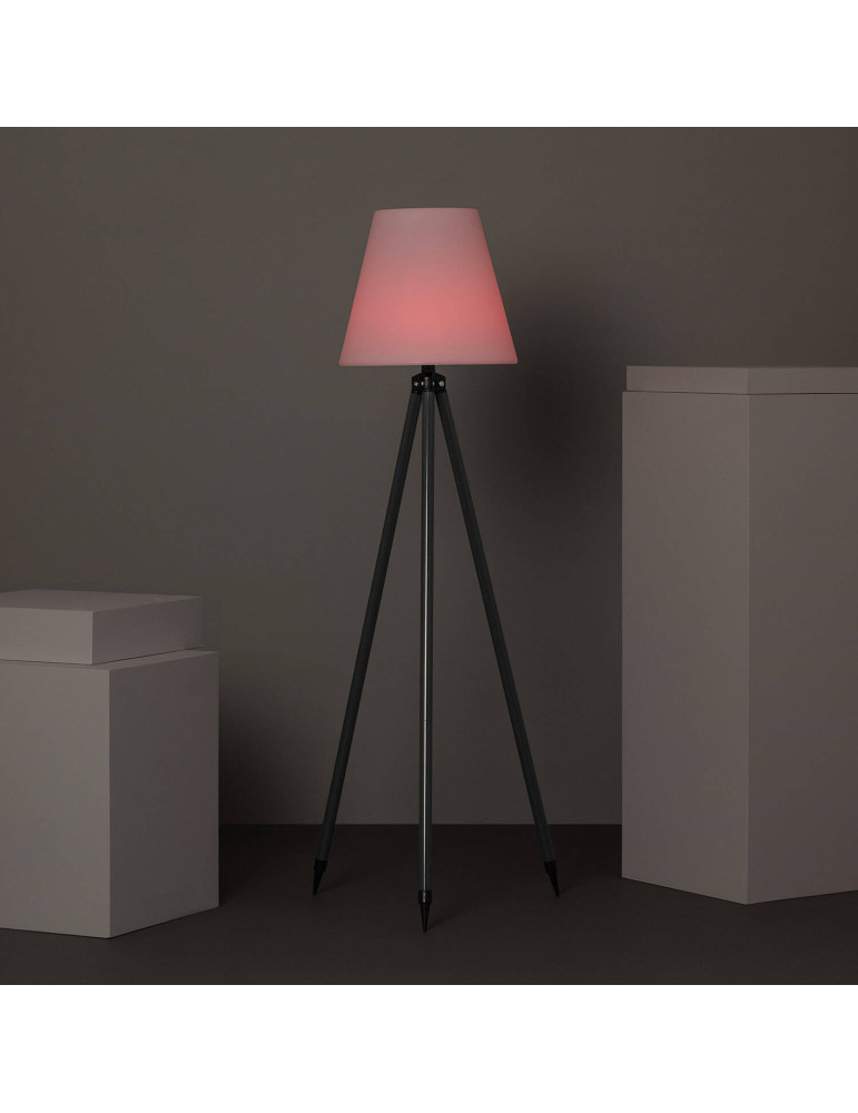 Lampadaire LED Extérieur Solaire Métal RGB Kefre avec Batterie USB Rechargeable