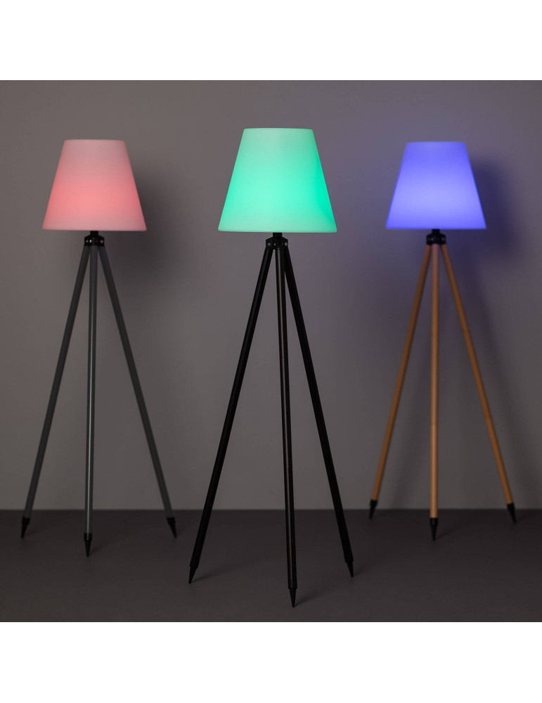 Lampadaire LED Extérieur Solaire Métal RGB Kefre avec Batterie USB Rechargeable