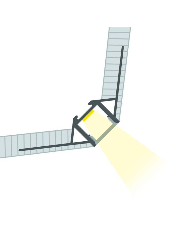 Profilé Aluminium Angle pour Plâtre/Placo avec Capot Continu pour Ruban LED jusqu'à 8 mm