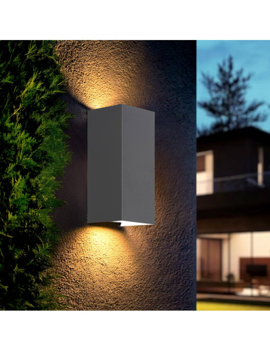 Applique Murale Extérieure LED 10 W Aluminium Double Face CCT Sélectionnable Oscilum Square