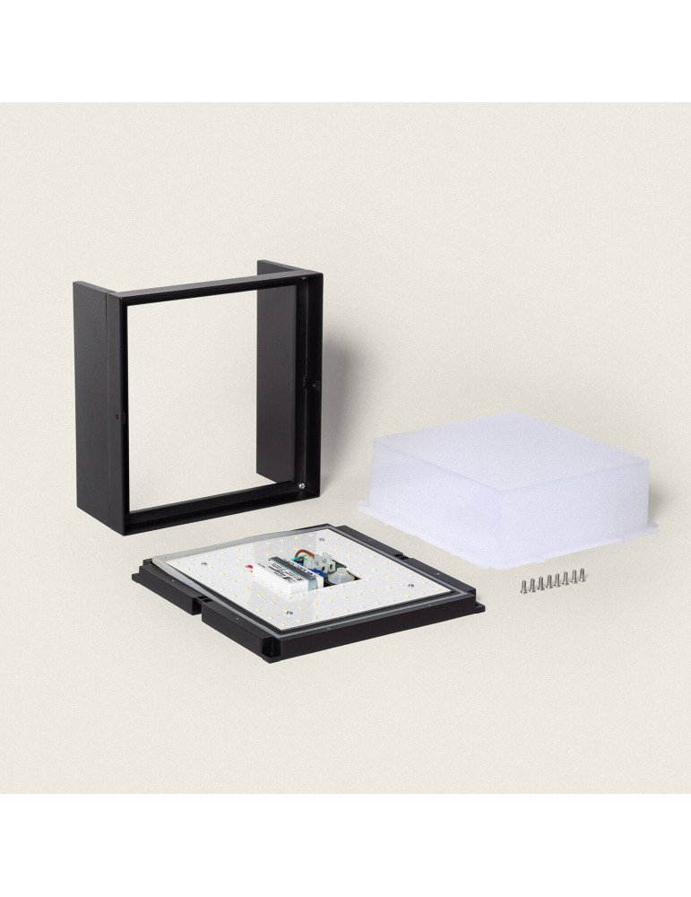 Applique Murale Extérieure LED 18W Éclairage Carré Noire Rimen