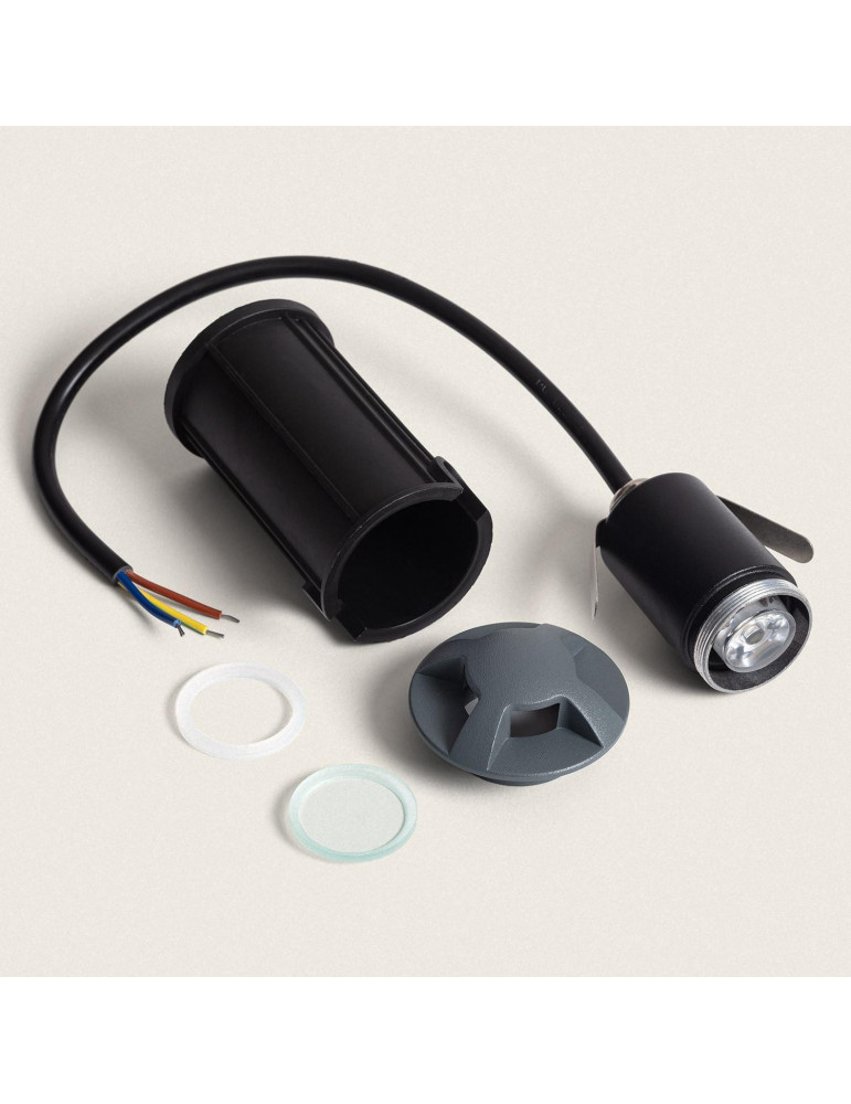 Balise Extérieure LED 1W Encastrable au Sol Letso 4L Grise