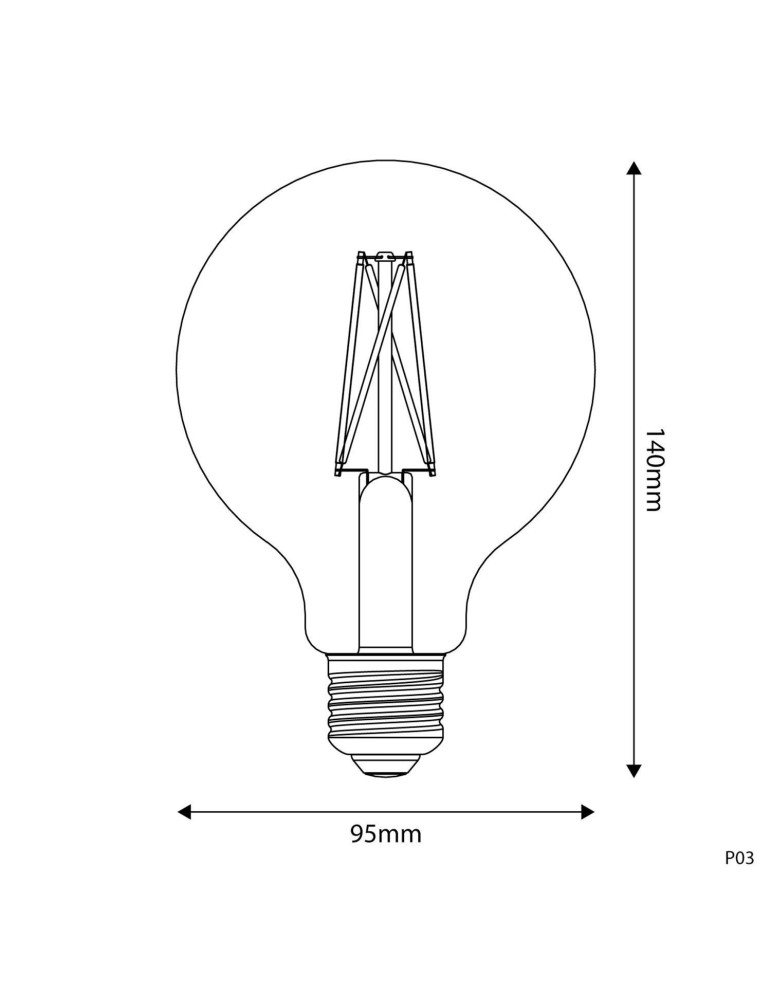 Ampoule LED E27 Dimmable 7.2W 640 lm G95 Porcelaine Creative-Cable BB-P03