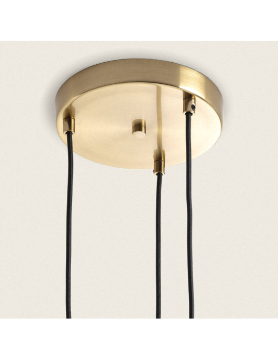 Suspension Métal et Verre 3  Spots Blas