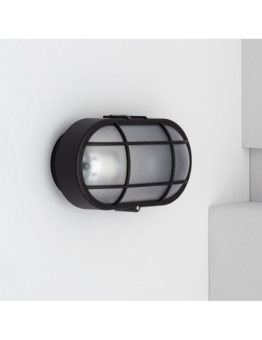 Plafonnier Extérieur Ovale à Grille Hublot 220x120 mm