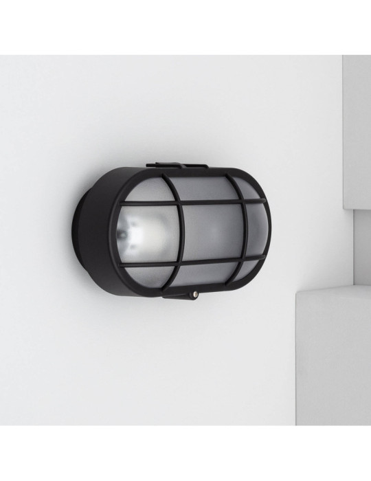 Plafonnier Extérieur Ovale à Grille Hublot 220x120 mm