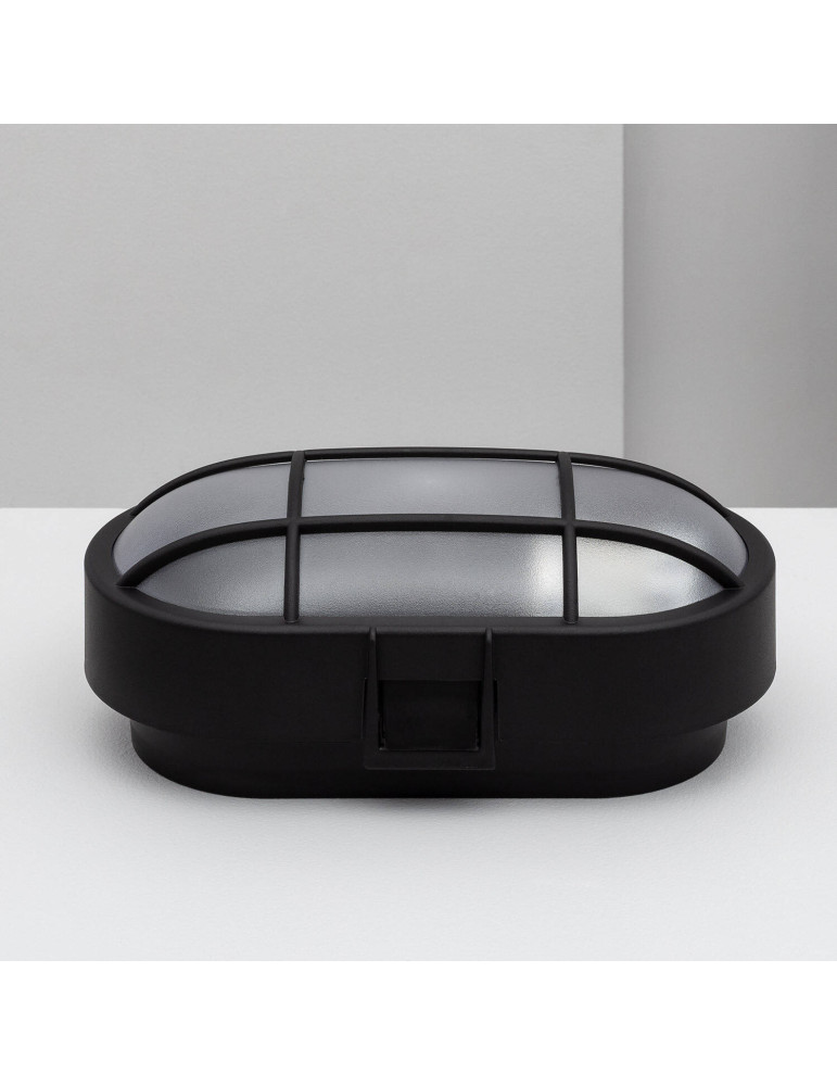 Plafonnier Extérieur Ovale à Grille Hublot 220x120 mm