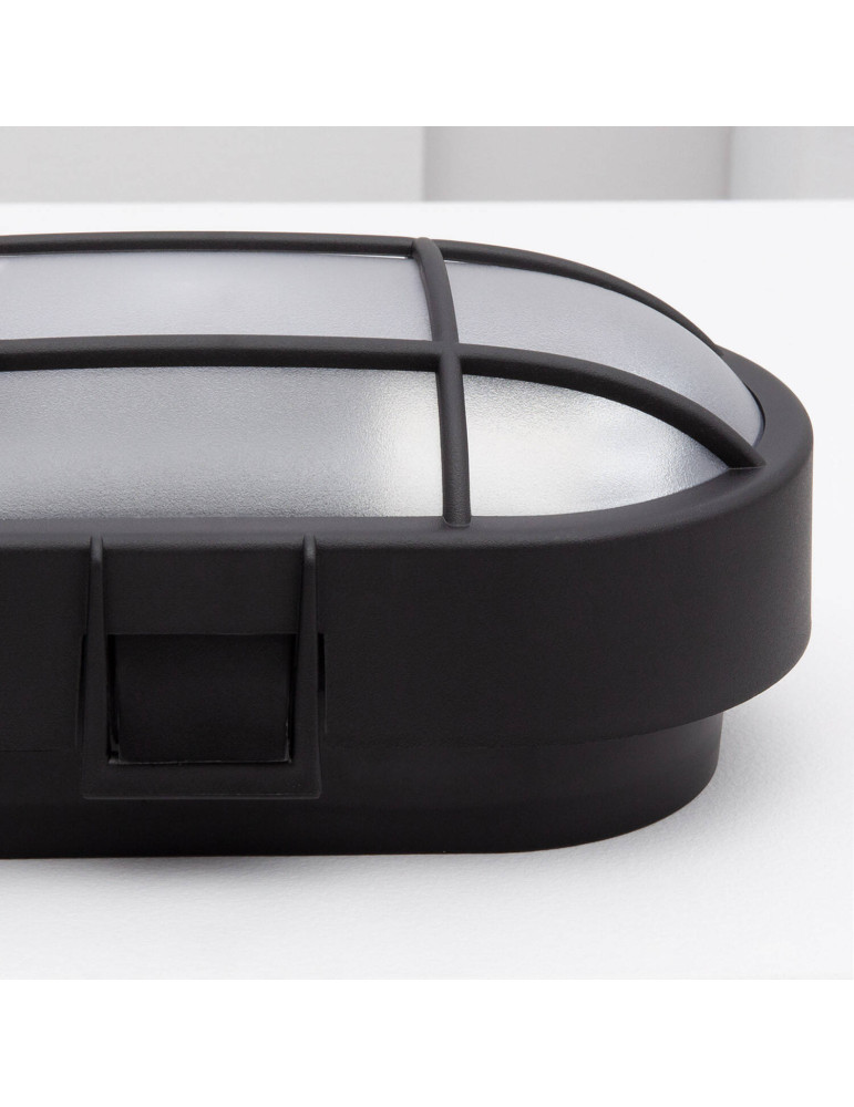 Plafonnier Extérieur Ovale à Grille Hublot 220x120 mm