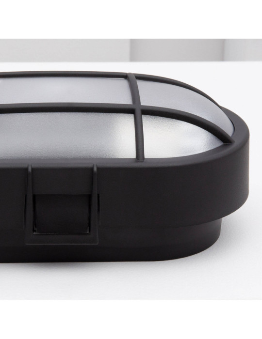 Plafonnier Extérieur Ovale à Grille Hublot 220x120 mm