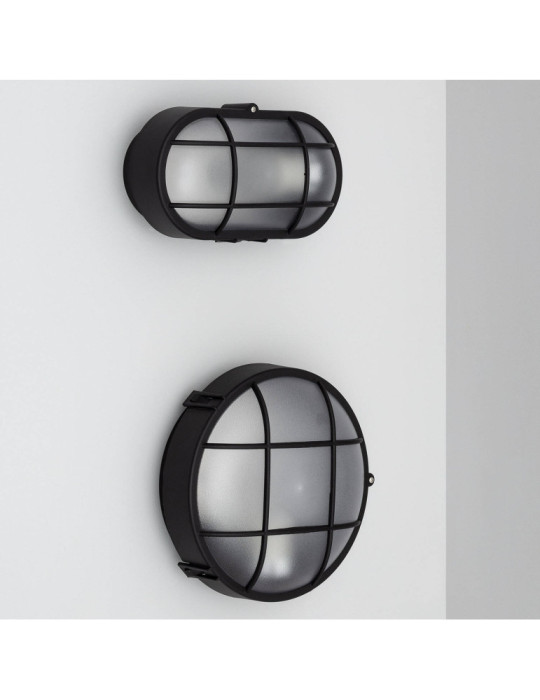 Plafonnier Extérieur Ovale à Grille Hublot 220x120 mm