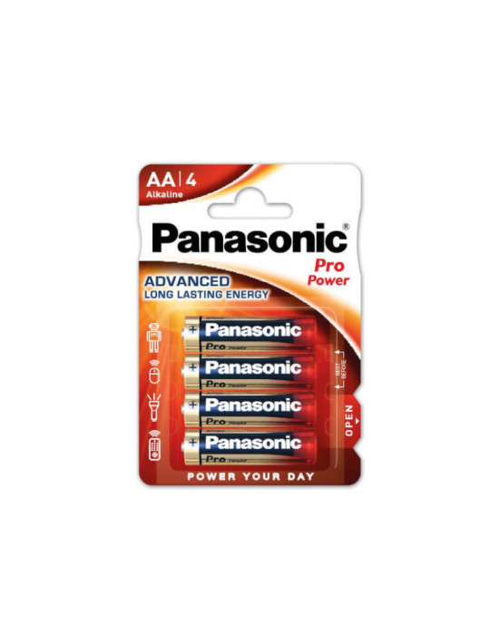 Pack de 4 Piles Alcalines 1.5V PANASONIC AA LR6PPG