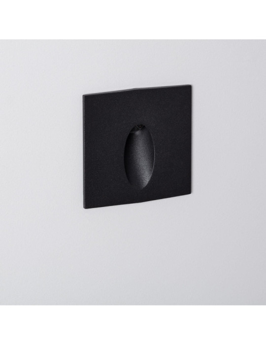 Balise LED Extérieure 3W Encastrable au Mur Carée Bombée Wabi Noire