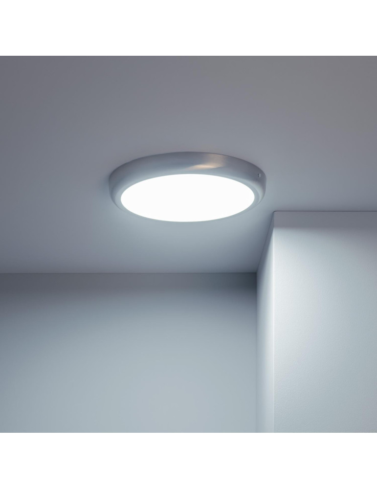 Plafonnier LED Rond Métal 24W Design Silver Ø300mm