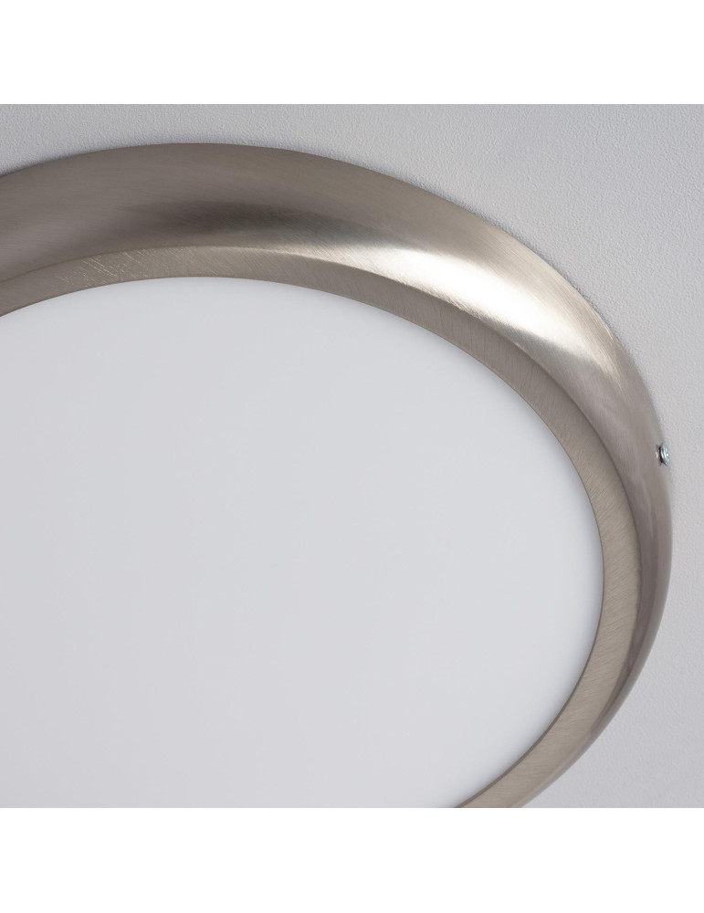 Plafonnier LED Rond Métal 24W Design Silver Ø300mm