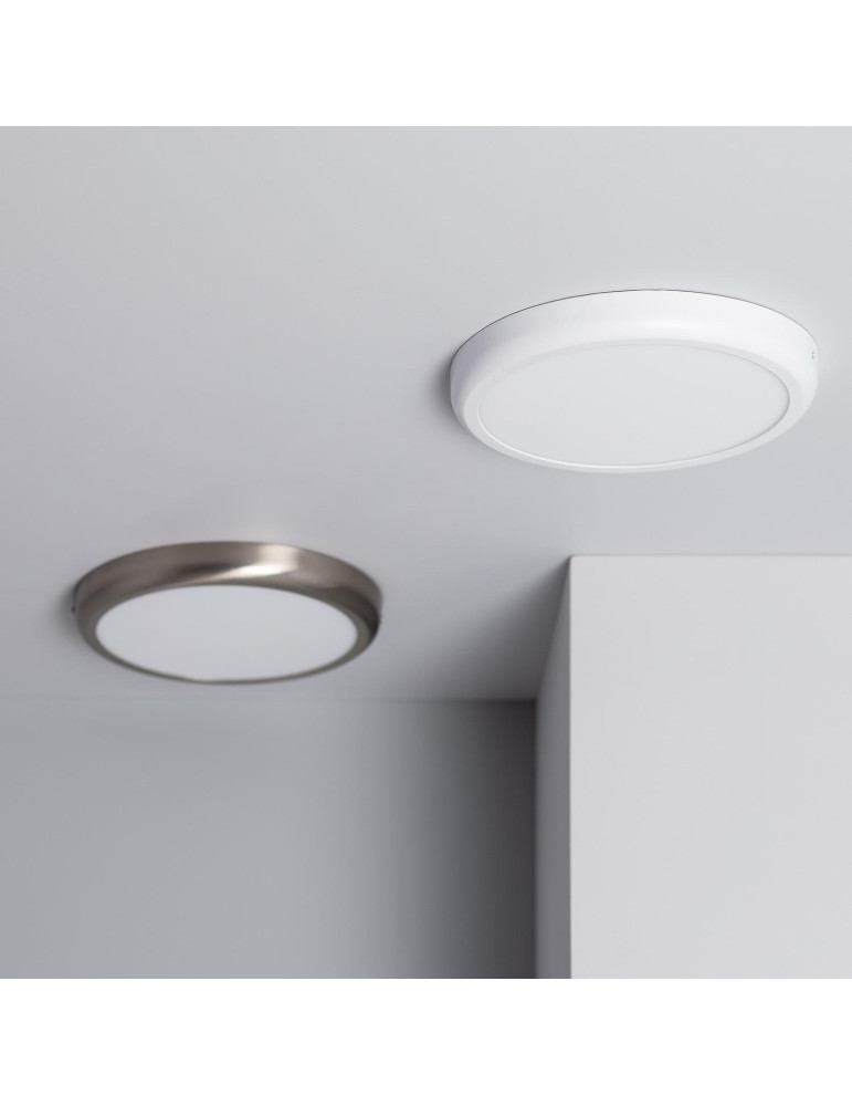 Plafonnier LED Rond Métal 24W Design Silver Ø300mm