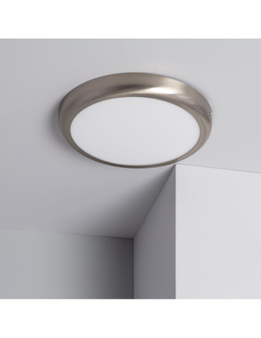 Plafonnier LED Rond Métal 24W Design Silver Ø300mm