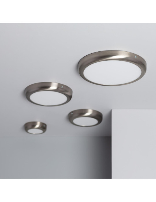 Plafonnier LED Rond Métal 24W Design Silver Ø300mm
