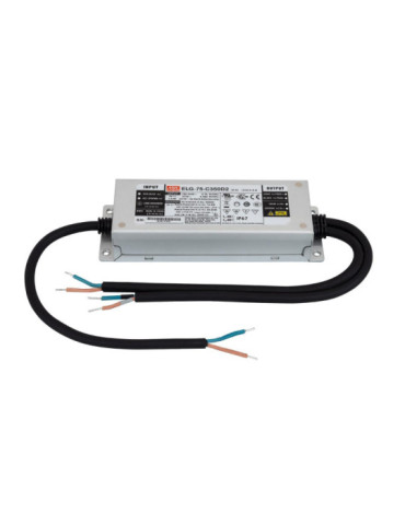 Driver MEAN WELL ELG-75-C350-D2 Programmable IP67 Dimmable 107-214V DC 75W