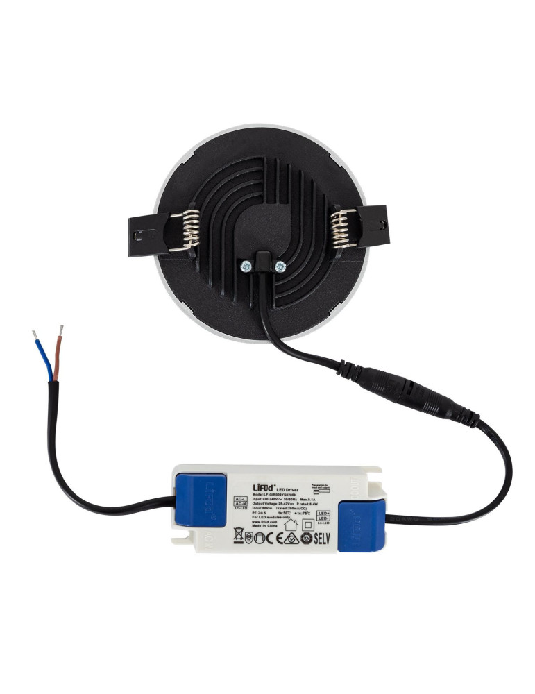 Dalle LED Ronde Slim Surface 8W LIFUD Grise Coupe Ø75mm