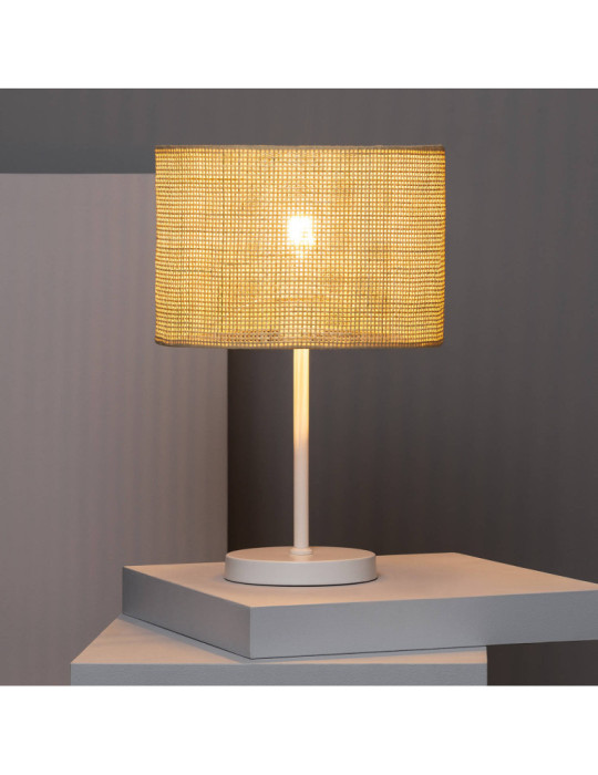 Lampe à Poser Rotin et Métal Baracoa