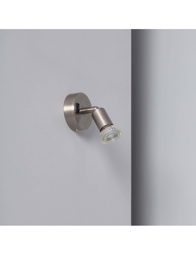 Applique Orientable Aluminium Oasis 1 Spot Argenté avec Interrupteur Applique Orientable Aluminium Oasis 1 Spot Argenté avec Interrupteur