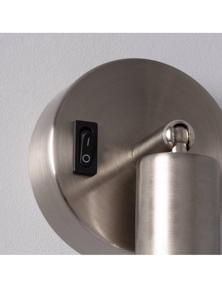 Applique Orientable Aluminium Oasis 1 Spot Argenté avec Interrupteur
