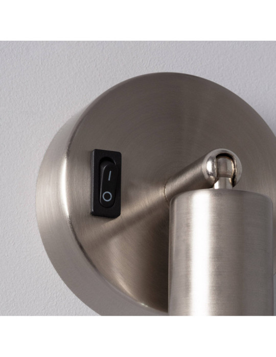 Applique Orientable Aluminium Oasis 1 Spot Argenté avec Interrupteur