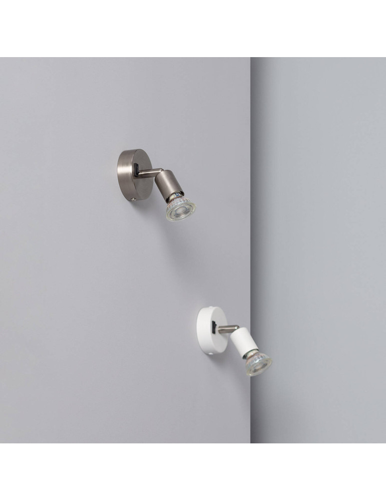 Applique Orientable Aluminium Oasis 1 Spot Argenté avec Interrupteur