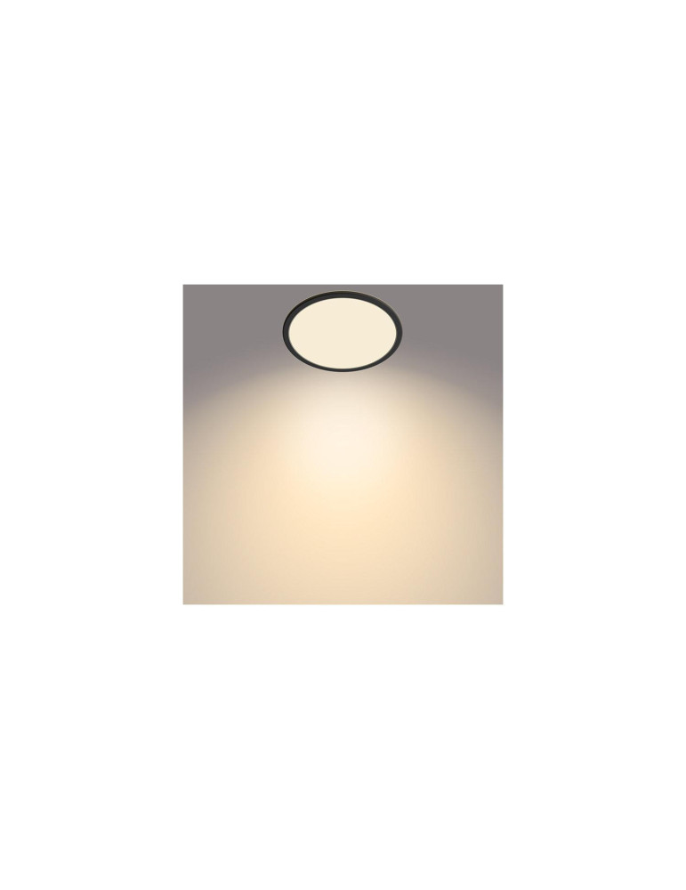 Plafonnier LED PHILIPS Extra-Plat Noir IP44 15W Variation par Paliers 3 Niveaux CL550