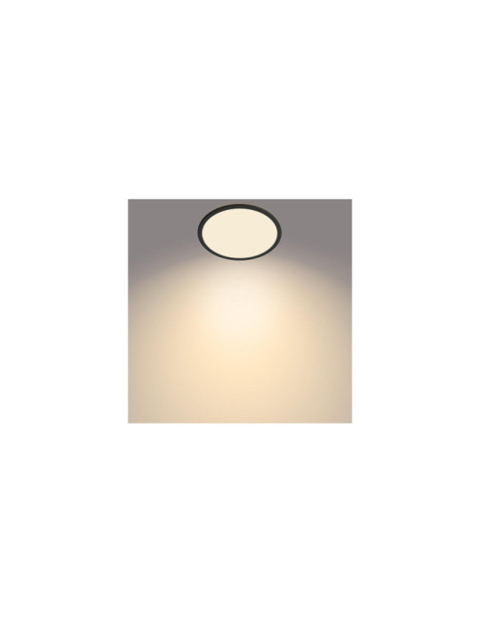 Plafonnier LED PHILIPS Extra-Plat Noir IP44 15W Variation par Paliers 3 Niveaux CL550