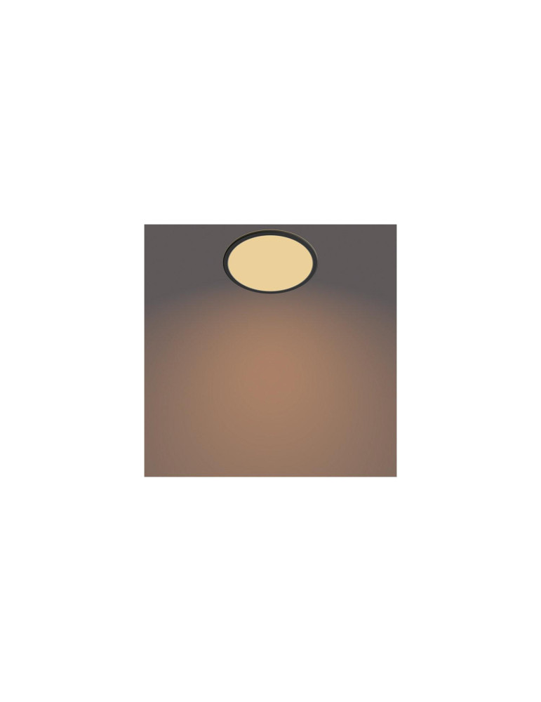 Plafonnier LED PHILIPS Extra-Plat Noir IP44 15W Variation par Paliers 3 Niveaux CL550
