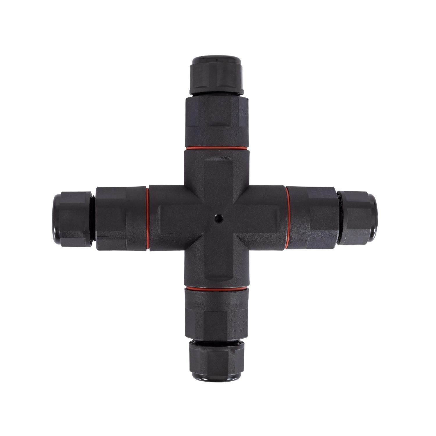 Connecteur Câble Étanche 3 Contacts Type X avec Connecteur Rapide 0.5mm²- 2.5mm² IP68 Noir