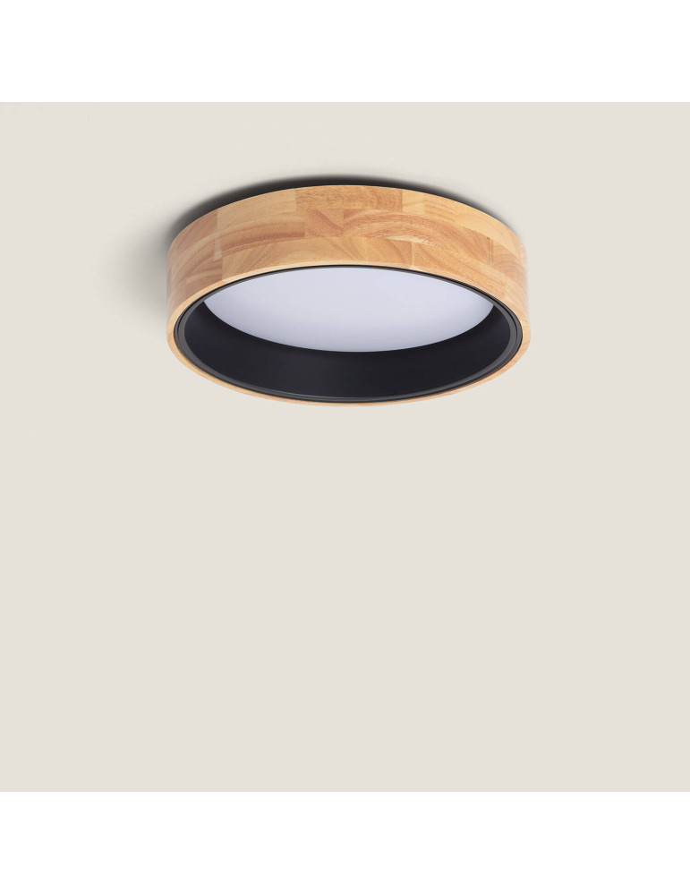 Plafonnier LED Rond Bois 15W CCT Sélectionnable Dari Ø370 mm