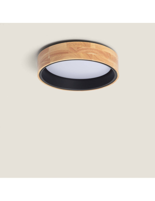 Plafonnier LED Rond Bois 15W CCT Sélectionnable Dari Ø370 mm