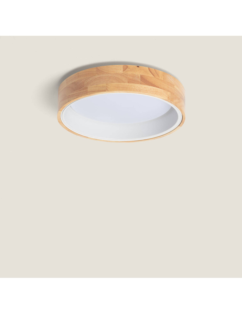 Plafonnier LED Rond Bois 15W CCT Sélectionnable Dari Ø370 mm