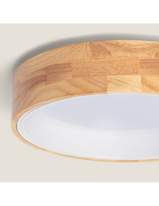 Plafonnier LED Rond Bois 15W CCT Sélectionnable Dari Ø370 mm