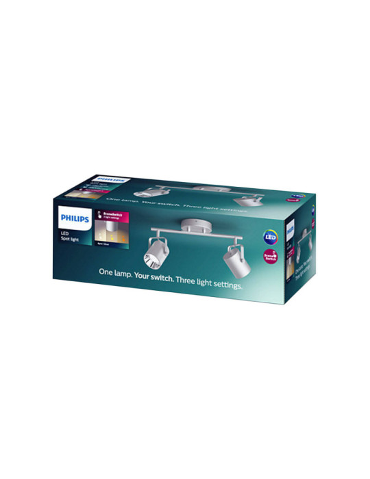 Plafonnier LED PHILIPS Double Byre 2 Spots 8.6W