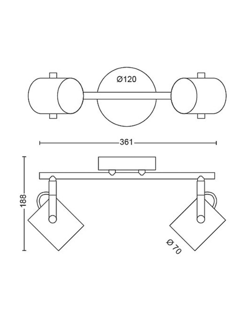 Plafonnier LED PHILIPS Double Byre 2 Spots 8.6W