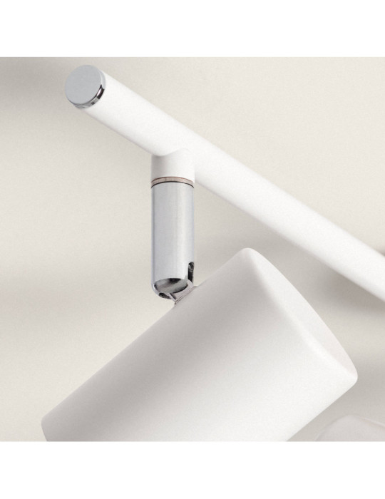 Plafonnier Orientable Bois et Métal 4 Spots Albus