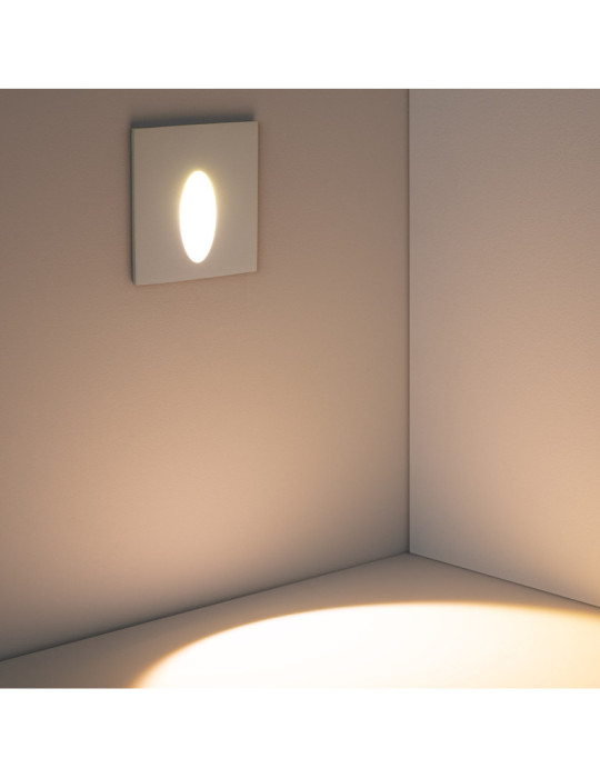 Aplique LED 3W Cuadrado de Aluminio Oval Wabi Blanco Aplique LED 3W Cuadrado de Aluminio Oval Wabi Blanco