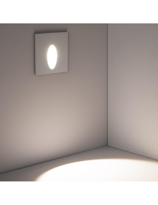 Balise LED Extérieure 3W Encastrable au Mur Carée Bombée Wabi Blanche