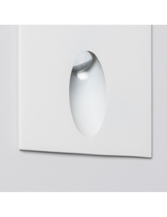Balise LED Extérieure 3W Encastrable au Mur Carée Bombée Wabi Blanche