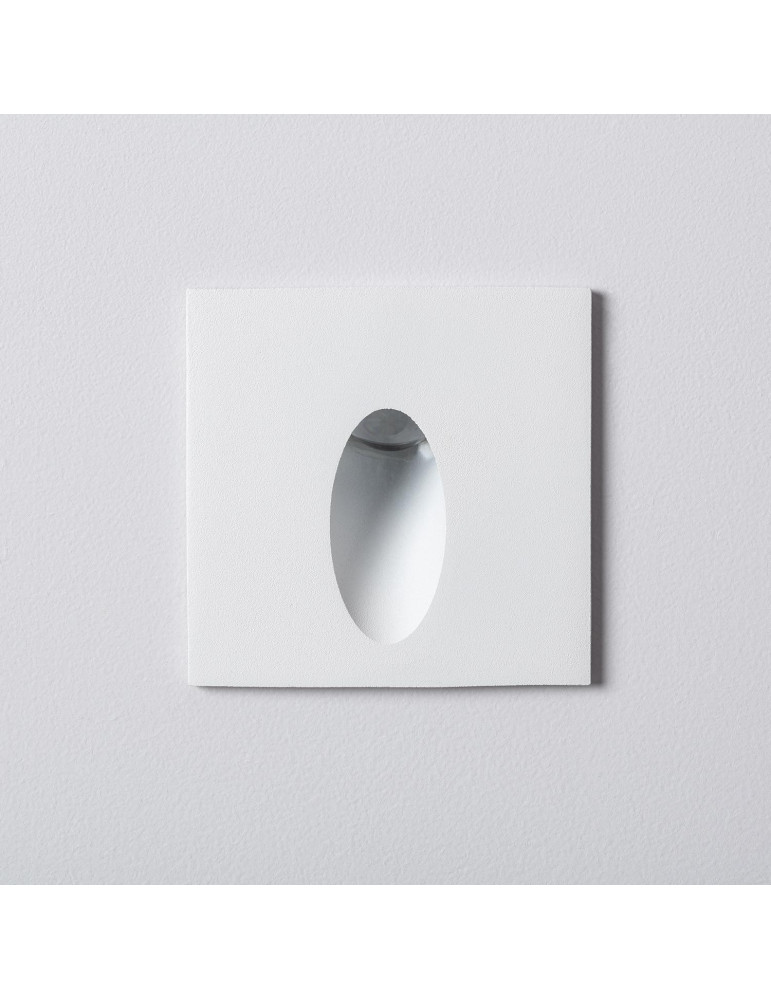 Balise LED Extérieure 3W Encastrable au Mur Carée Bombée Wabi Blanche