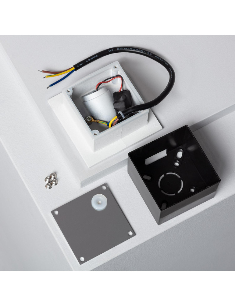 Balise LED Extérieure 3W Encastrable au Mur Carée Bombée Wabi Blanche