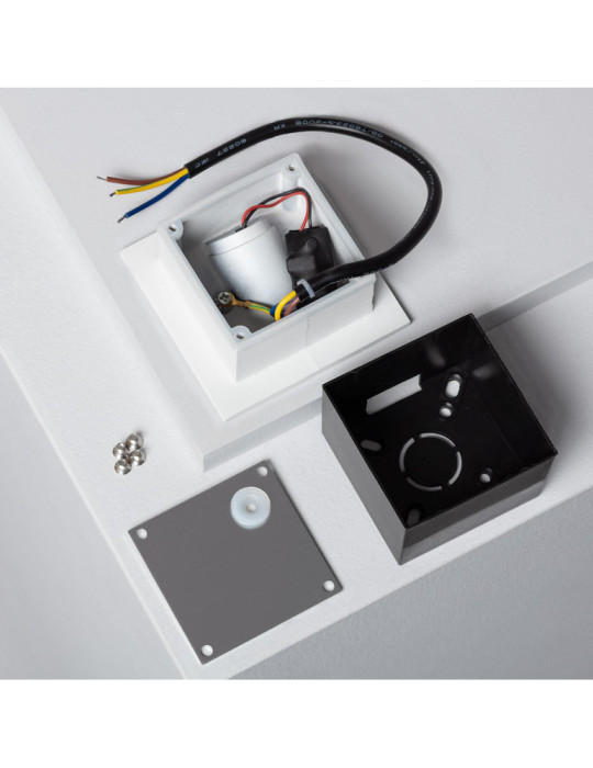 Balise LED Extérieure 3W Encastrable au Mur Carée Bombée Wabi Blanche